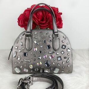 🍓 Kate Spade embellished gunmetal silver satchel 🍓